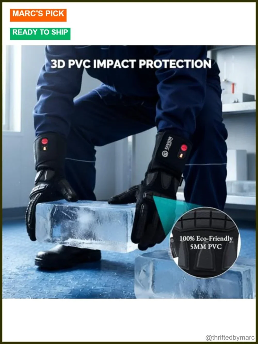 Heated Work Gloves Rechargeable 7.4V 3M Thinsulate Waterproof Touchscreen